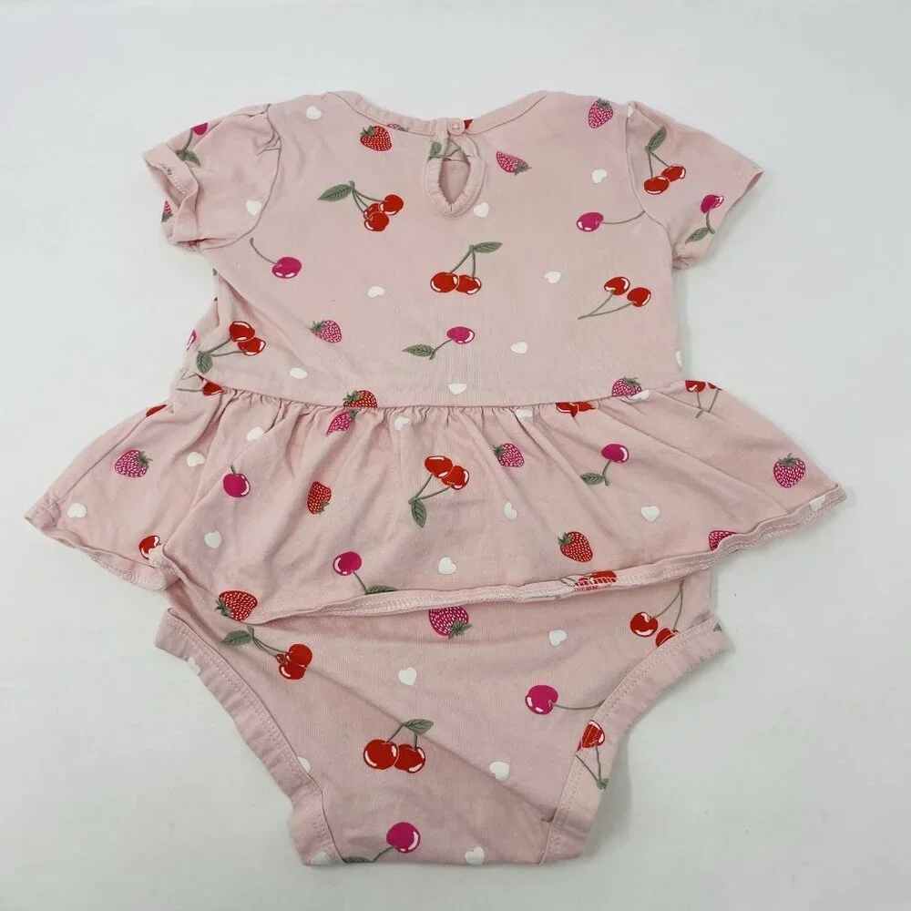 Carters Baby Girls 18 Months Fruit & Polka Dot Bodysuit Pants 3 Piece Set 1703‎